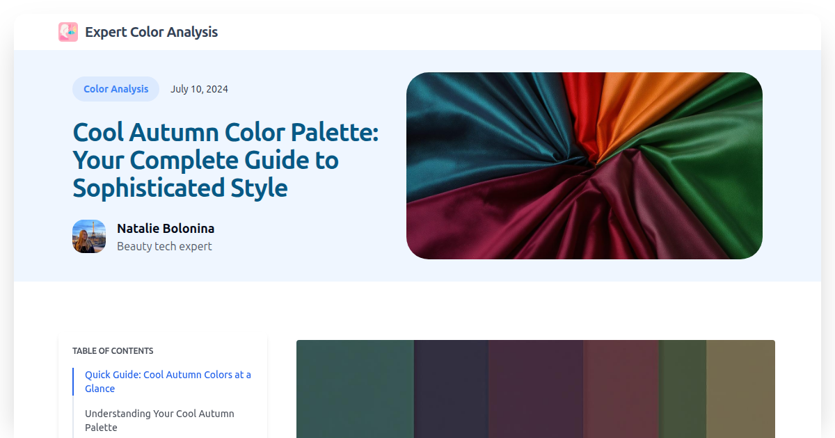 Cool Autumn Color Palette: Your Complete Guide to Sophisticated Style
